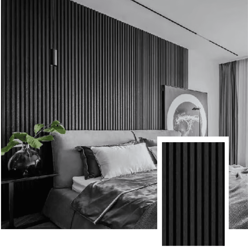 Walleu Acoustic Slat Panel — Black